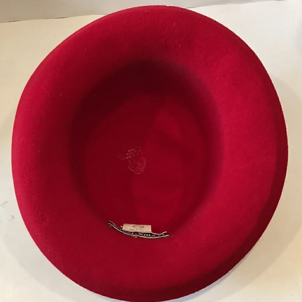 Street Smart by Betmar Wool Hat Made in the USA 100% Wool Red